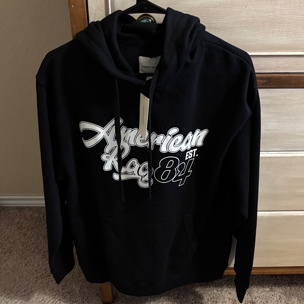 American Rag Black Graphic Hoodie for Men